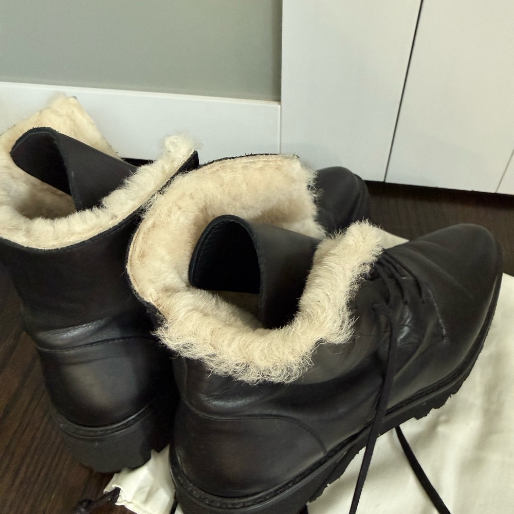 Freda Salvador Emi Shearling Lug Sole Combat Boot Size 8.5 - Picture 5 of 8